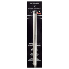 HiyaHiya Stainless Steel Double Point Needles 6" (Sizes 0 to 10)