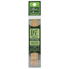 Clover Bamboo Needles Double Pointed 5" (Sizes 0 to 10.5)